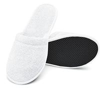 Arus Ciabatte da Bagno - 1 Paio Ciabatte Mules in Spugna 100% Cotone - Antiscivolo, Leggere, Traspiranti - Uomo Donna per Hotel, Spa, Piscina, Doccia, Viaggio, Bianco, 38-42, WH-1