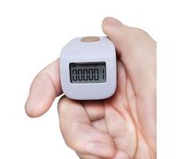 Arvakr - Contatore per dita silenzioso, ricaricabile, 6 canali, digitale Tasbih Tally Clicker con LED per preghiera a maglia sportivo, regalo bianco