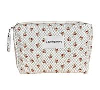 ARVALOLET Borsa cosmetica portatile, multifunzionale, casual, semplice, morbida, con grande capacità, trapuntata, per ragazze adolescenti, Love Dotted Flower, alla moda