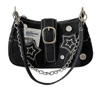 ARVALOLET Borsa da donna stile Y2K, grande capacità, denim stella, pochette casual, Nero