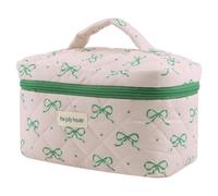 ARVALOLET Borsa da toilette trapuntata con grazioso fiocco, borsa da cultura civetta, grande borsa cosmetica da viaggio per donne e ragazze, Rosa L, casual