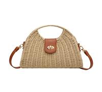 ARVALOLET Estate Tessuto Shell Messenger Borse A Mano Moda Vacanza Casual Donne Crossbody Borse Semplice Elegante Signora Borsa di Paglia, Beige, 28x16x12cm/11.02x6.30x4.72in