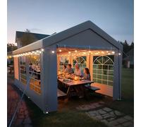 arvioo Gazebo 3 x 6 m con 2 pareti laterali e 2 timpani, il tuo spot per feste all'aperto per rilassarsi, tenda per feste XL con costruzione a bulloni, protezione dal vento, impermeabile, in acciaio e