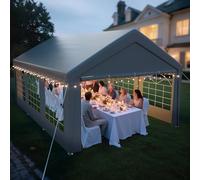 arvioo Gazebo 4 x 6 m con 2 pareti laterali e 2 timpani, il tuo spot per feste all'aperto per rilassarsi, tenda XXL per feste con bulloni, protezione dal vento, impermeabile, in acciaio e telo in
