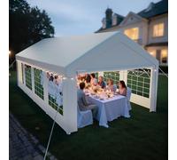 arvioo Gazebo 4 x 8 m con 2 pareti laterali e 2 timpani, il tuo spot per feste all'aperto per rilassarsi, tenda da festa XXXL con costruzione a bulloni, protezione dal vento, impermeabile, in acciaio