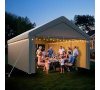 arvioo Gazebo con 2 pareti laterali e 2 ingressi, per creare una soluzione temporanea di spazio, 4 x 6 m, XXL, tenda da magazzino, tenda per attrezzi, resistente al vento, impermeabile, resistente ai