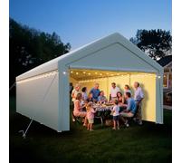 arvioo Gazebo con 2 pareti laterali e 2 ingressi, per creare una soluzione temporanea di spazio, 4 x 8 m, XXXL, tenda da magazzino, tenda da giardino, impermeabile, in acciaio e telo in polietilene