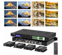 Arvitek 4K 4 in 12 Out HDMI Extender Matrix con Web GUI, HDMI Matrix Splitter/Switcher 4K @60Hz su cavo CAT6/7 con controllo IR, RS232, 4 x Loop Out e 4 x ricevitori inclusi, fino a 70 m