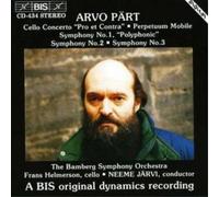 Arvo Pärt Cello Concerto & Symphonies 1, 2 & 3 (Jarvi, Bs, Helmerson) (CD) Album