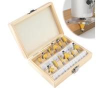 Arvoni 12 pezzi frese per fresa superiore, set di frese con codolo da 6 mm, fresa superiore, piastre da taglio in metallo duro con cuscinetto a sfera, fresa arrotondata per fresatrice di bordi, fresa