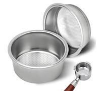 Arvoni 2 filtri da caffè da 51 mm, filtro da caffè da 1 e 2 tazze in acciaio inox, filtro da caffè a doppio strato, compatibile con macchine da caffè Cecotec Ufesa Breville