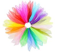 Arvoni 20 panni da giocoleria per bambini, 60 x 60 cm, in chiffon di seta, di alta qualità, per attrezzi sensoriali, danza, giocoleria