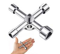 Arvoni Chiave triangolare 4 vie 5 misure 7 mm/10 mm/12 mm/13 mm/18 mm, per scatole elettriche, gas, acqua, contatori elettrici e armadi