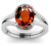 Arwacraft Anello placcato in argento con pietra naturale gomed di qualità 9,25 Ratti da 8,00 carati, non riscaldata, non riscaldato, di qualità, regolabile, per uomini e donne, S-B09YV492MRNAMZ