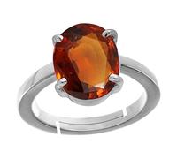 Arwacraft Anello regolabile in argento con pietra naturale certificata da 6,00 Ratti Hessonite/granato/Gomed, misure comprese tra 15 e 28, per uomo e donna S-B08TF7Z9MRNAMZ