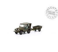Arwico 85.005102 mezzo militare Jeep Willys M38A1 con rimorchio in scala 1:87 H0