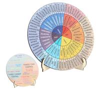 ARWIG Ruota delle Emozioni Bifacciale con Supporto | Ruota delle Emozioni in Legno per Terapisti e Insegnanti | Tabella delle Emozioni per la Salute Mentale Ideale per l'arredamento di Casa e Ufficio