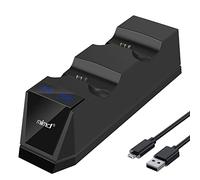 ARyee Stazione di ricarica controller PS4, caricatore per controller PS4, doppia stazione di ricarica con cavo di ricarica USB per Playstation4/PS4/PS4 Slim/PS4 Pro, ricarica rapida 1,8H