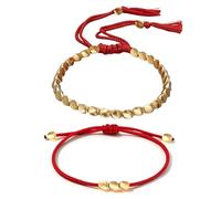 ARYIMYDP 2 Bracciale Rame,Braccialetti in Rame puro, Braccialetti Intrecciati Regolabili, 16-26 cm / 6,3-10,2 Pollici, Braccialetto Portafortuna