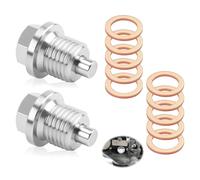 ARYIMYDP 2 Pezzi Tappi di Scarico Olio Magnetici M14x1,5 con 10 Rondelle di Rame per Motore, Tappo Coppa Olio Auto Moto Barca, Acciaio Inossidabile Anti-Corrosione