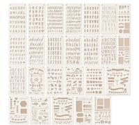 ARYIMYDP 24 stencil disegno lettere numeri, stencil per bullet journal, scrapbooking, lettering, biglietti, agenda, pittura e lavori creativi fai da te, per creatività, per lettering, per quaderno