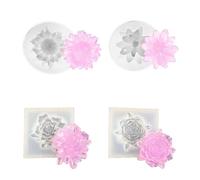 ARYIMYDP 4 pezzi stampi in silicone per la colata di candele, Stampi per candele, Silicone margherita per la colata di fiori 3D, per candele margherita e loto, Stampo per candela in silicone