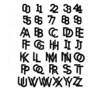 ARYIMYDP 72 Pezzi di Toppe Termoadesive Nere con Lettere e Numeri, Alfabeto A-Z 0-9, Adatte per Abbigliamento, Zaini, Cappellini ecc.