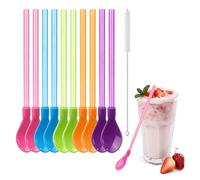 ARYIMYDP Cannucce Riutilizzabili 10 pz, Bombilla Plastica Multicolore con Scovolino | Ideali per Yerba Mate, Caffè, Cocktail | Eco-friendly e Facili da Pulire