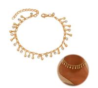ARYIMYDP Cavigliera Elegante con Gocce e Frange, Zirconi Brillanti per Donna, Perfetta per Spiaggia, Festival e Serata, Idea Regalo per Amica, Madre e Figlia