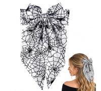 ARYIMYDP Clip per capelli per Halloween, motivo a ragnatela argento-nera, fermagli a ragnatela, accessori per feste di Halloween, Cadeaux de Fête pour Filles, Cadeaux d'anniversaire