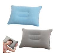 ARYIMYDP Cuscini Gonfiabili 2pz, 22x34 cm Ultraleggeri in Blu Celeste e Grigio per Viaggio, Campeggio e Spiaggia | Comprimibile & Supporto Ergonomico