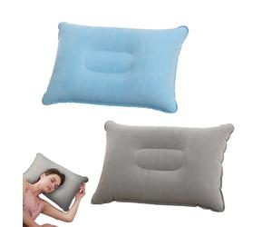ARYIMYDP Cuscini Gonfiabili 2pz, 22x34 cm Ultraleggeri in Blu Celeste e Grigio per Viaggio, Campeggio e Spiaggia | Comprimibile & Supporto Ergonomico
