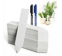 ARYIMYDP Etichette per piante con matita, 50 pezzi, per la semina e la coltivazione, in plastica, con 2 pennarelli, per semi, piantine, verdure, fiori e piante in vaso (10 x 2 cm) (bianco)