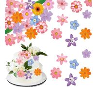 ARYIMYDP Fiori Commestibili per Torte 50 Pezzi in Ostia, Decorazioni Eleganti Facili da Usare per Compleanno, Matrimonio, Feste e Cupcake. Nuovi Fiori Edibili 30g.