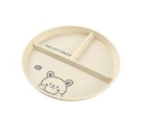 ARYIMYDP Piatto a Scomparti Bambini Ventosa Sicura, Design con Animali, Materiale Riciclato Resistente, Per Spuntino Cena Familiare