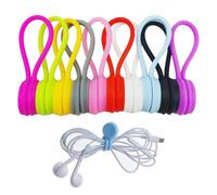 ARYIMYDP Set di 10 Bande Magnetiche Creative, Fermacavi per Desktop Viaggio, Idea Regalo per Ordinare Cavi, Come Segnalibro Magneti Frigo, Resistente e Pratico