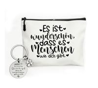 ARYIMYDP Set Regalo Con Beauty Case Da Pochette Donna E Portachiavi,Case Da Viaggio, Regali Per Amiche E Familiari,Porta TrousseTrucchi, Bustina Portatutto, Borsa Cosmetica Per Donne Ragazze