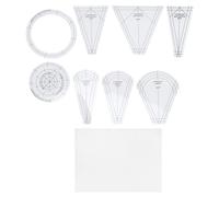 Arythia Set 10 Pezzi Righello per Patchwork, Righello da Cucito in Acrilico Trasparente, Modelli per Quilting Multifunzionali, Accessorio da Sartorio Professionale