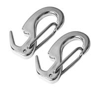 Arythia Set 2 Pezzi Moschettone in Acciaio Inox, Gancio a Molla 65mm Resistente, Gancio a Scatto Nautico Industriale, Clip Carabiniere per Casa e