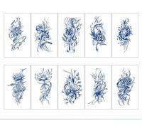 ARYU 10pcs Semi-Permanent Herbal Juice Tattoo Stickers Small Pictures Small Fresh Japanese And Korean Chinese Style Clavicle Back Tattoo Stickers7×12cm U-111