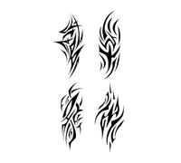 ARYU 1set 3pcs Rune Tattoo Sticker Simulation Non-Reflective Juice Devil Series Waterproof Durable Personalized Hand Back Arm Geometric Pattern 11×18cm