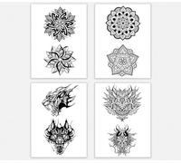 ARYU 1set Back Of Hand Herbal Tattoo Stickers Men Waterproof Long-Lasting Simulation Semi-Permanent Arm Stickers Fashionable Cool High-End Tattoo