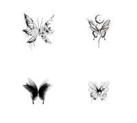 ARYU 1set4 Pz Incantevole Luna Sanguigna Farfalla Succo Di Erbe Autoadesivo Del Tatuaggio Impermeabile Semi-Permanente Braccio Femminile 85 * 110mm