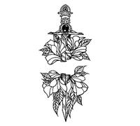 ARYU 3pcs Herbal Tattoo Stickers For Legs Waterproof And Long-Lasting Thigh Flower Arm Flower Leg Large Picture Semi-Permanent Plant Tattoo12×19cm