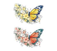 ARYU 4 Adesivi Per Tatuaggi A Colori Con Farfalle Per Ragazze, Tendenza Di Fascia Alta E Di Lunga Durata, Piccolo Succo Fresco, Non Riflettente 11 * 18 Cm