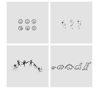 ARYU 4 Biglietti Erbacei Piccole Dita Apposto I Disegni Impermeabili Duratura Tatuaggi Dei Succhi Di Frutta Nel Mezzo Permanente Tra Le Donne E Gli Uomini