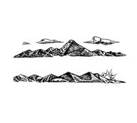 ARYU 4 Sunset Mountain River Lone Sail Arm Ring Juice Herbal Tattoo Stickers Waterproof Long-Lasting Arm Wash Does Not Fall Off Non-Reflective Men And Women Semi-Permanent