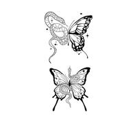 ARYU 4pcs Butterfly Herbal Tattoo Stickers Sexy Cute Girl Hot Girl Or Rubbed Off Semi-Permanent Arm Clavicle 11×18cm