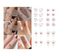 ARYU 4PZ Dito Farfalla Tatuaggio Dietro L'Orecchio Colorato Carino Tatuaggio Adesivi Impermeabile Dito Tatuaggio Adesivi