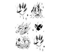 ARYU 5pcs Devil'S Claw Herbal Tattoo Stickers Small Pattern Devil Waterproof Long-Lasting Simulation Non-Reflective Arm Back Of Hand Semi-Permanent Stickers 11×18cm
